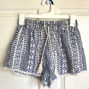 Navy blue detailed slip on shorts size medium